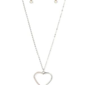 Paparazzi Silver Heart Necklace Set Love To Sparkle Multi Fashion Jewelry